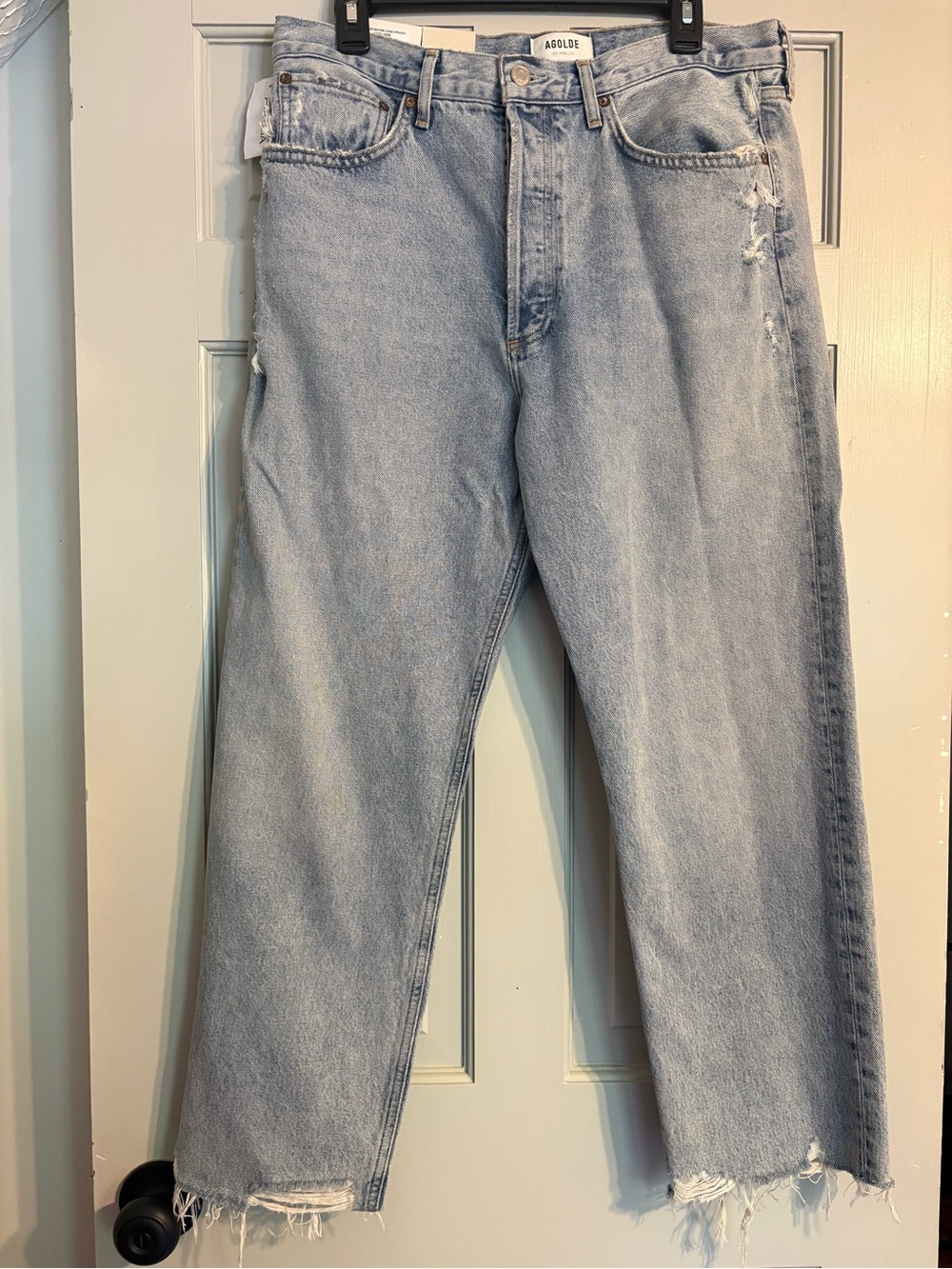 NEW Agolde Size 30 Nerve 90s Crop Mid Rise Loose Straight Jeans Button Fly